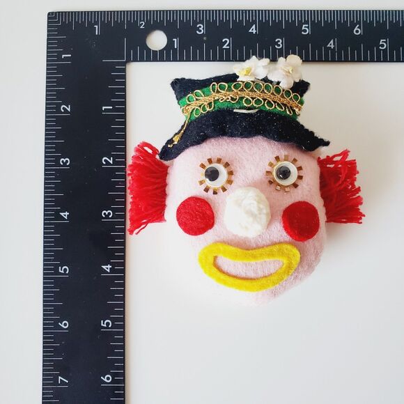 Vintage Handmade Felt Clown Ornament Whimsical Design GUC - Picture 12 of 12